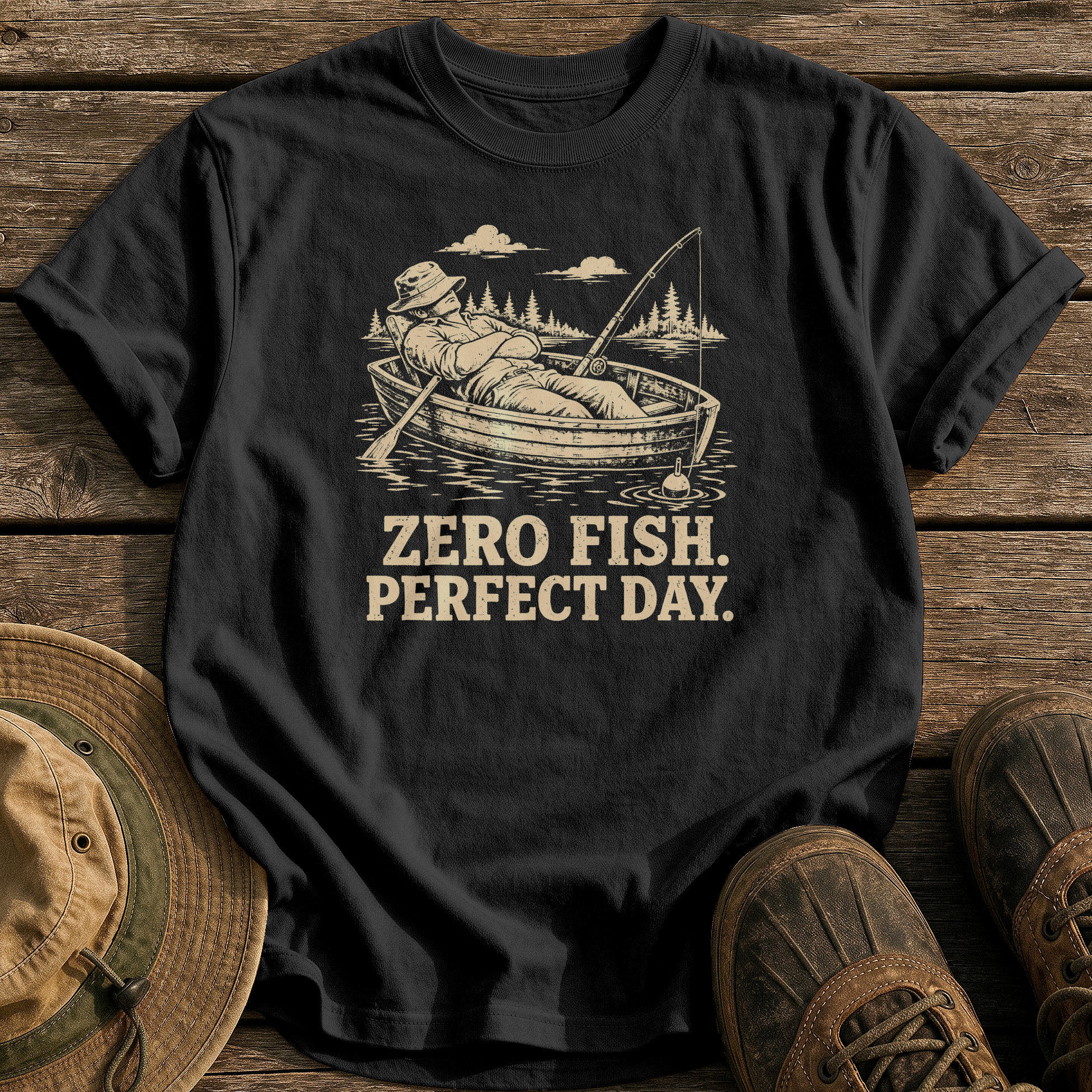 Zero Fish, Perfect Day tee - Black - front