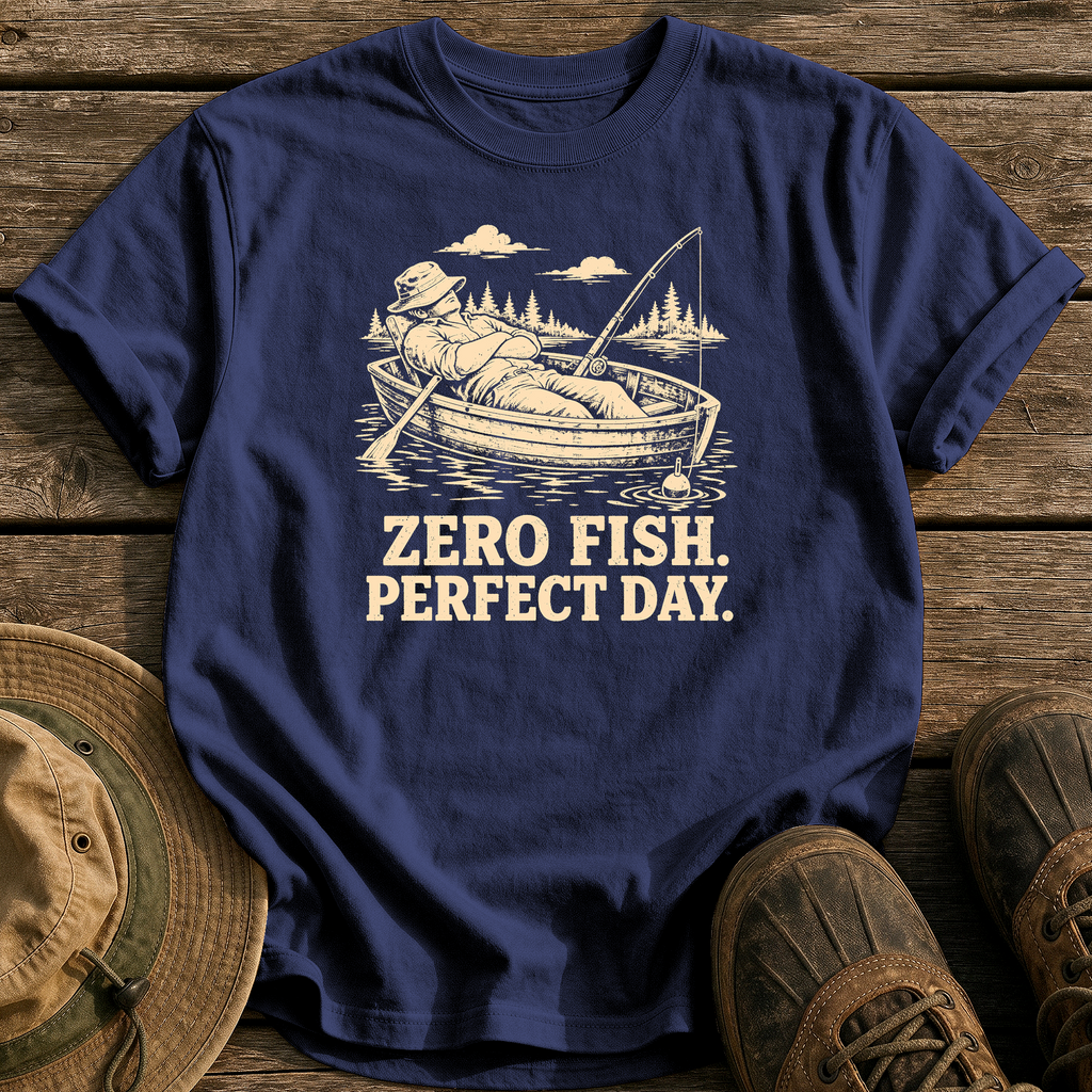 Zero Fish, Perfect Day tee - True Navy - front