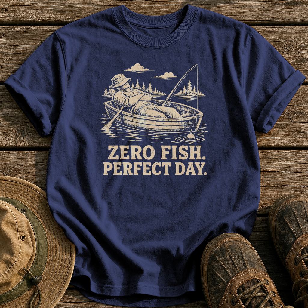 Zero Fish, Perfect Day tee - True Navy - front