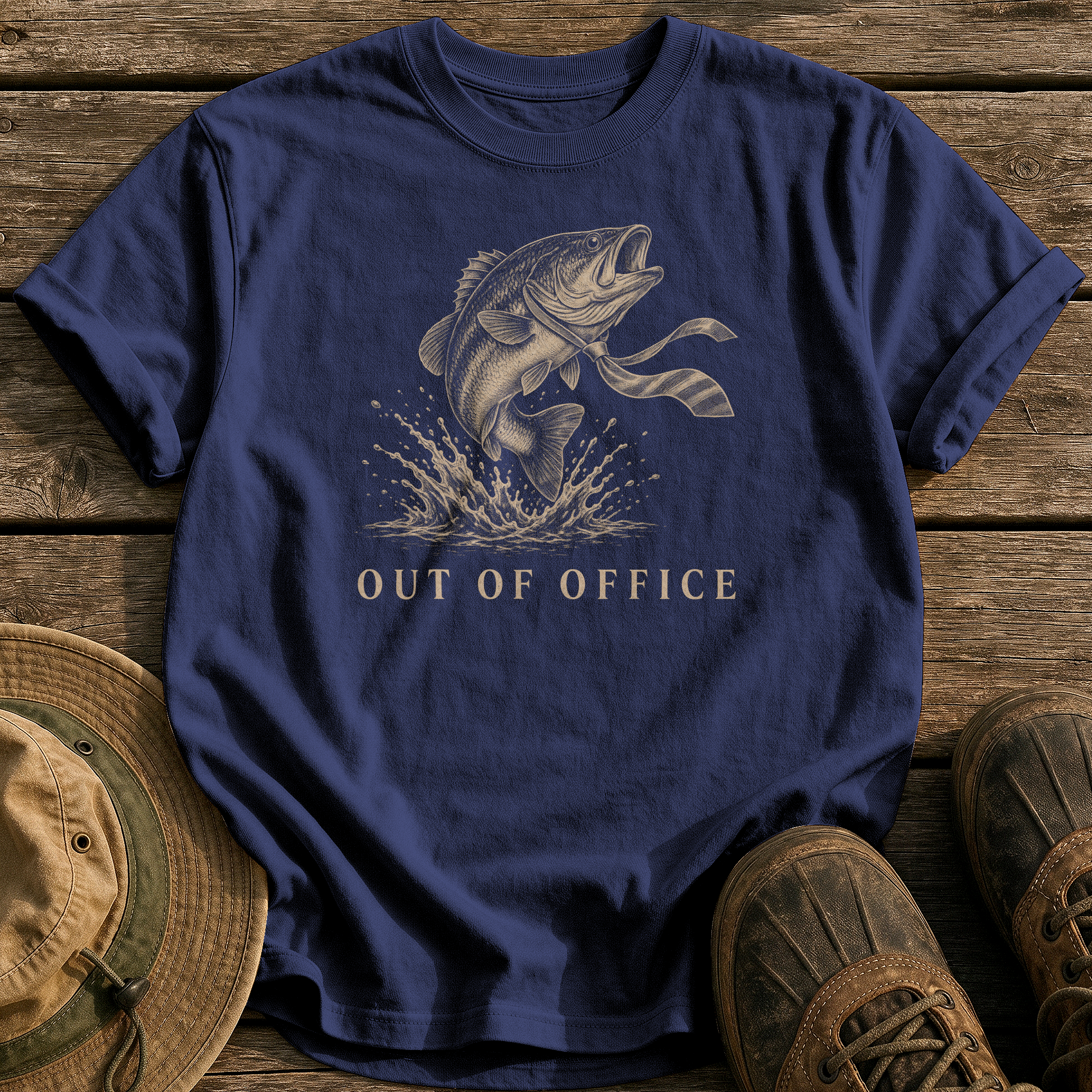 Out of Office tee - True Navy - front