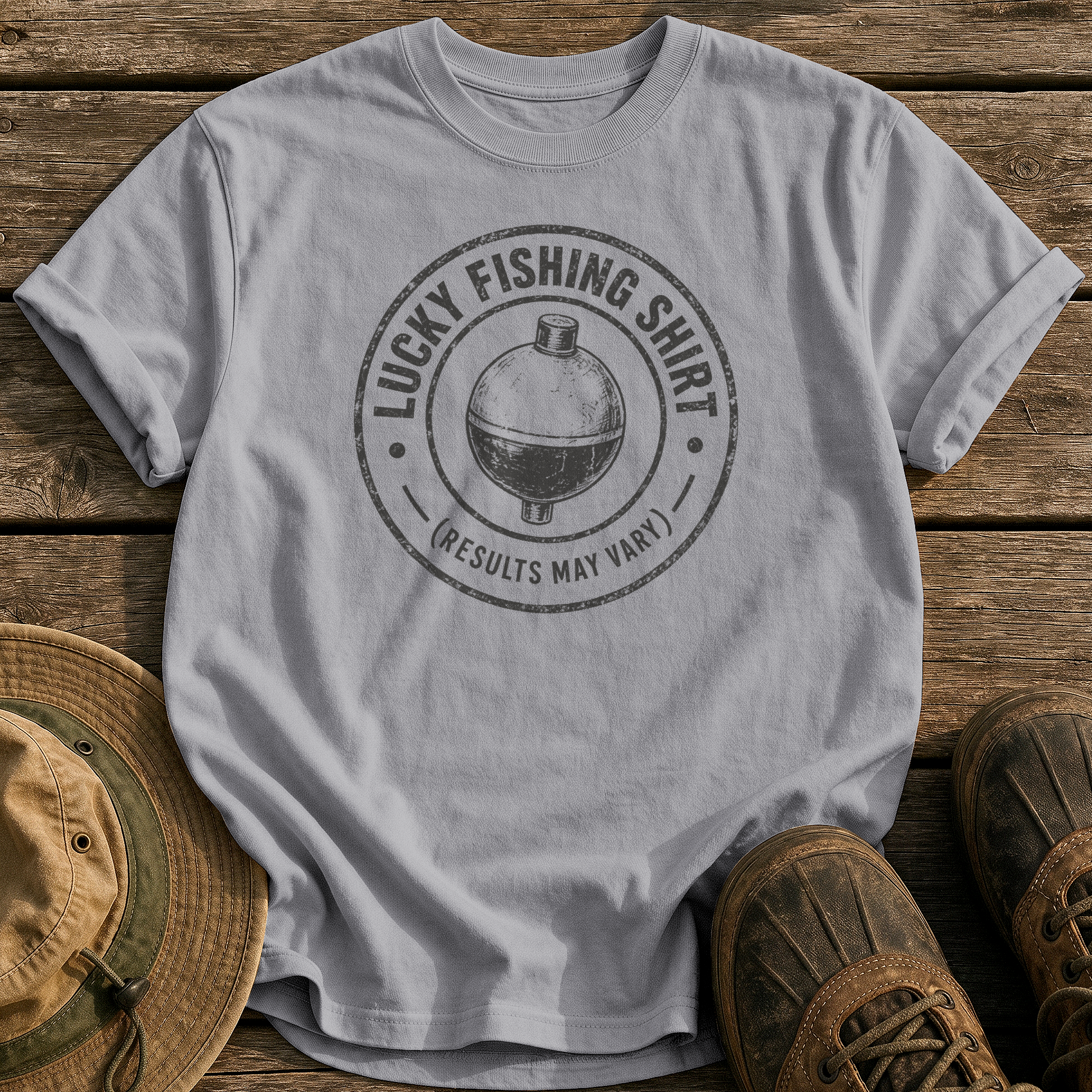 Lucky Fishing Shirt tee - Grey - front