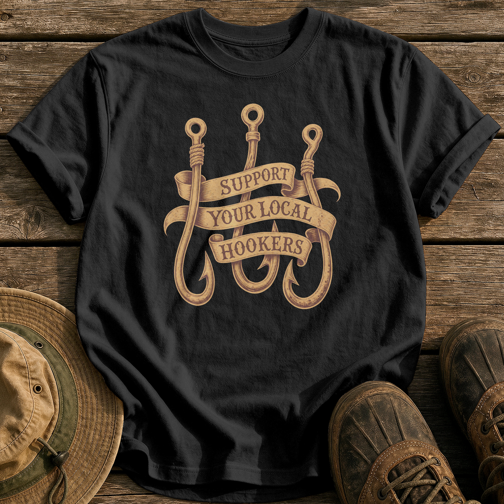 Support Your Local Hookers tee - Black - front