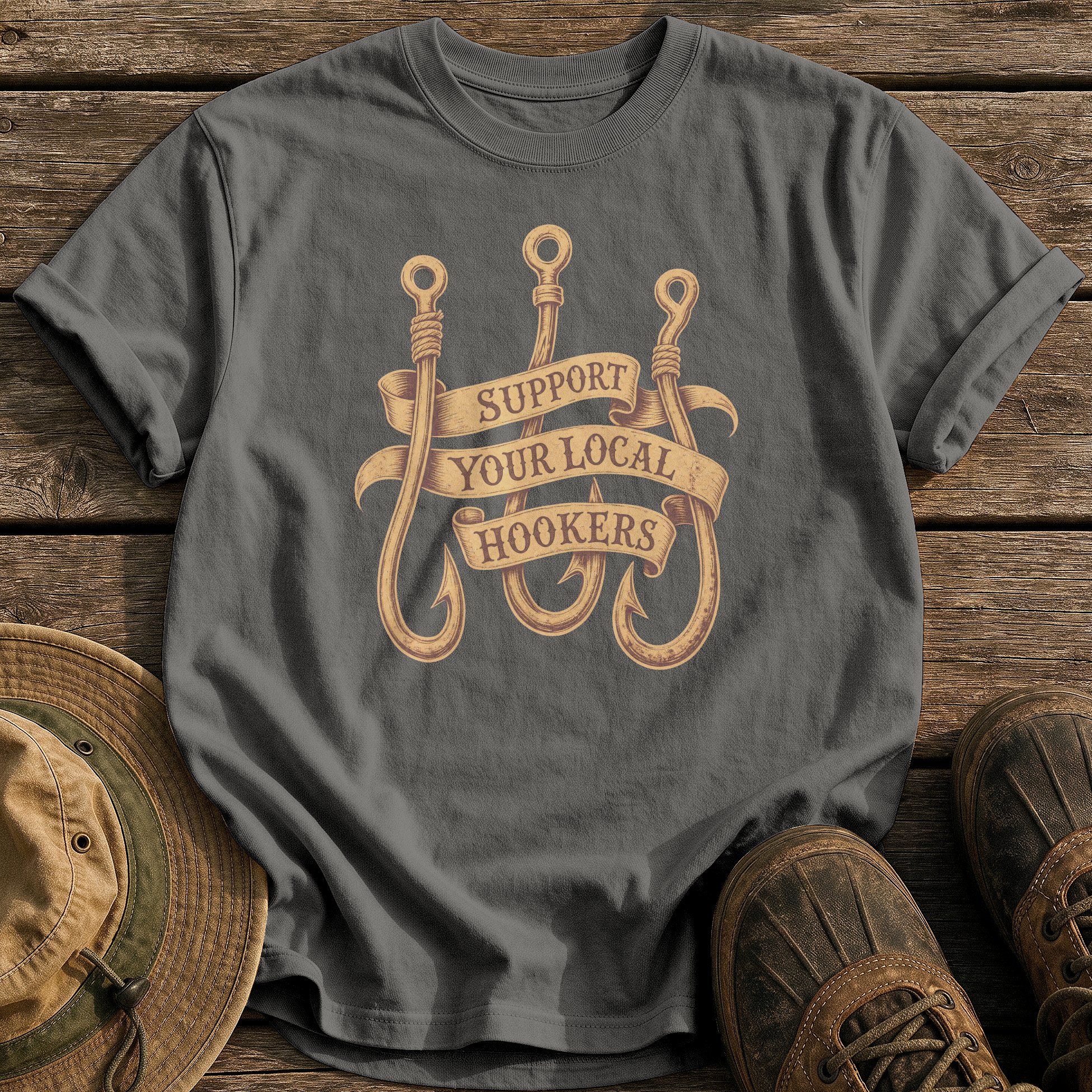 Support Your Local Hookers tee - Pepper - front