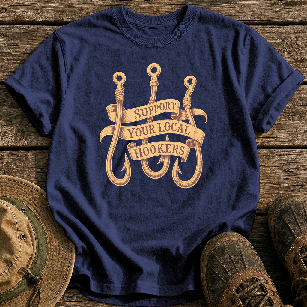 Support Your Local Hookers tee - True Navy - front