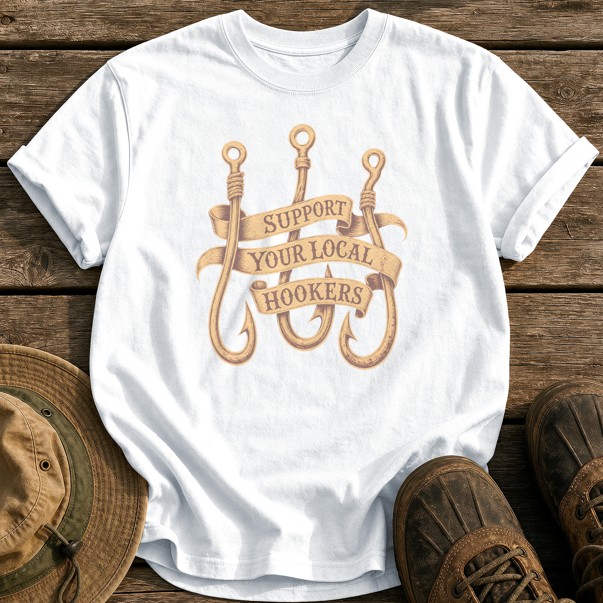Support Your Local Hookers tee - White - front