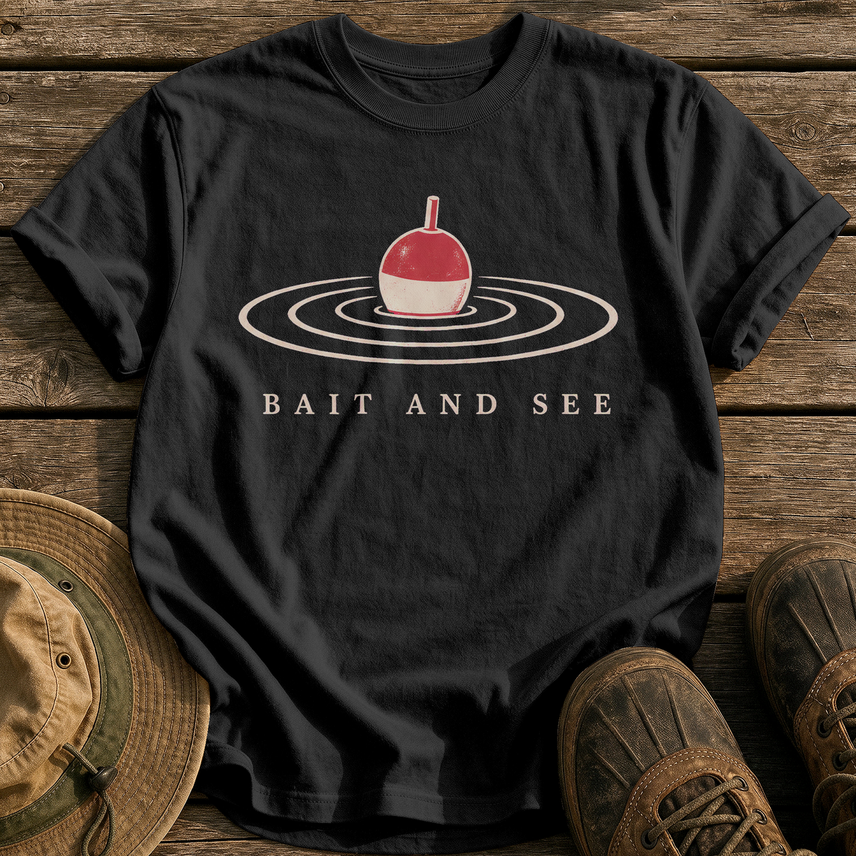 Bait and See tee - Black - front