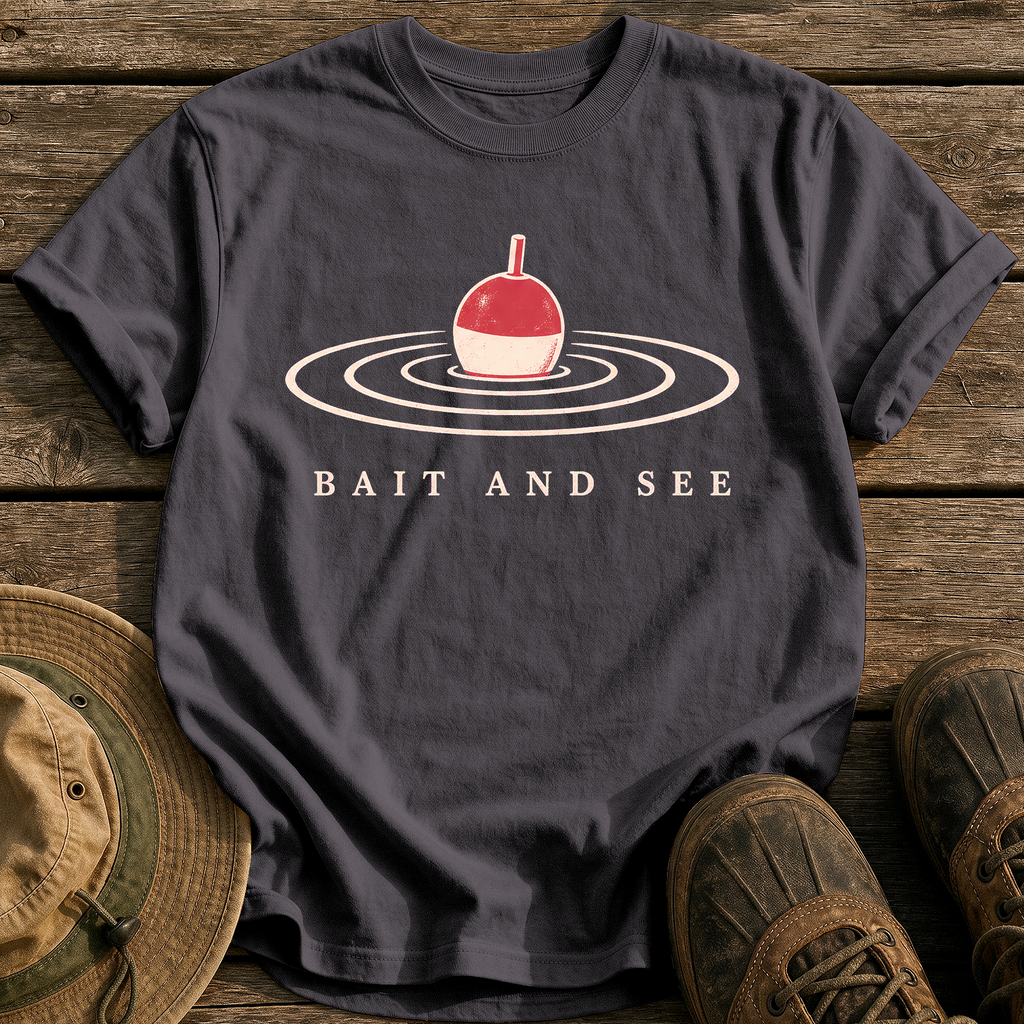 Bait and See tee - Graphite - front