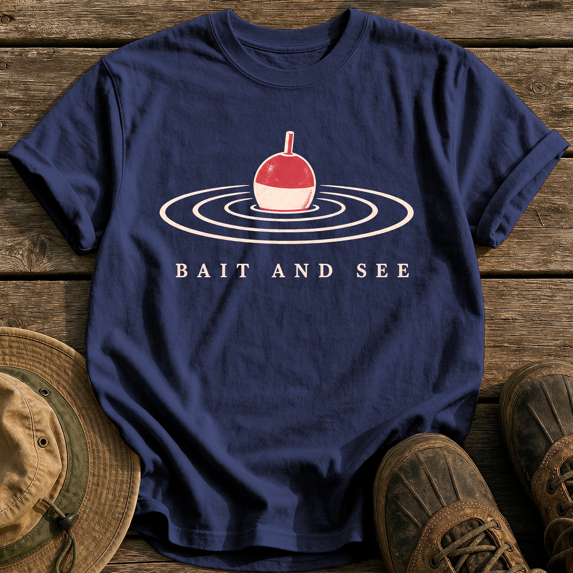 Bait and See tee - True Navy - front