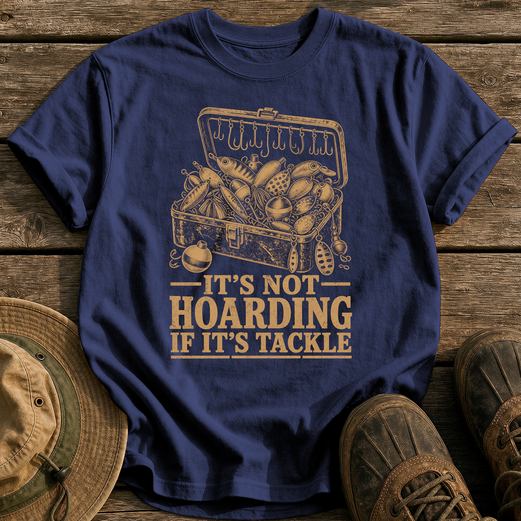 Not Hoarding, It's Tackle tee - True Navy - front