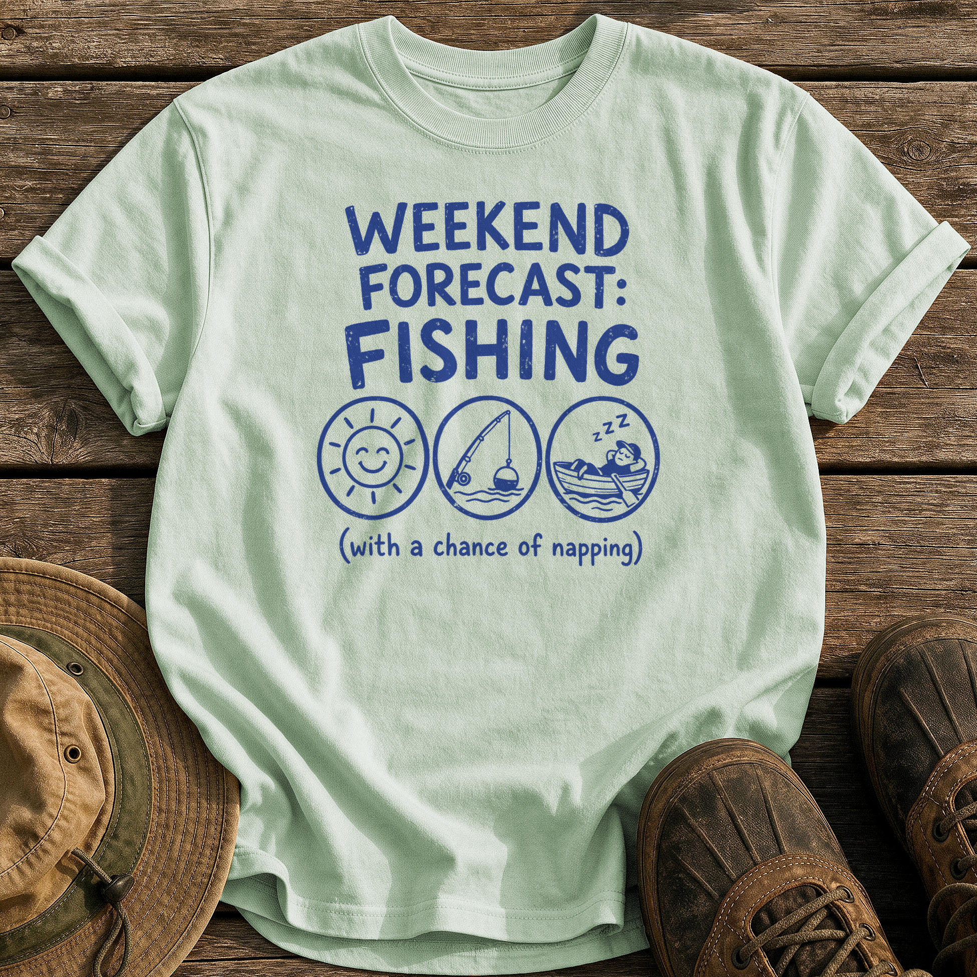 Weekend Forecast: Fishing & Napping tee - Bay - front