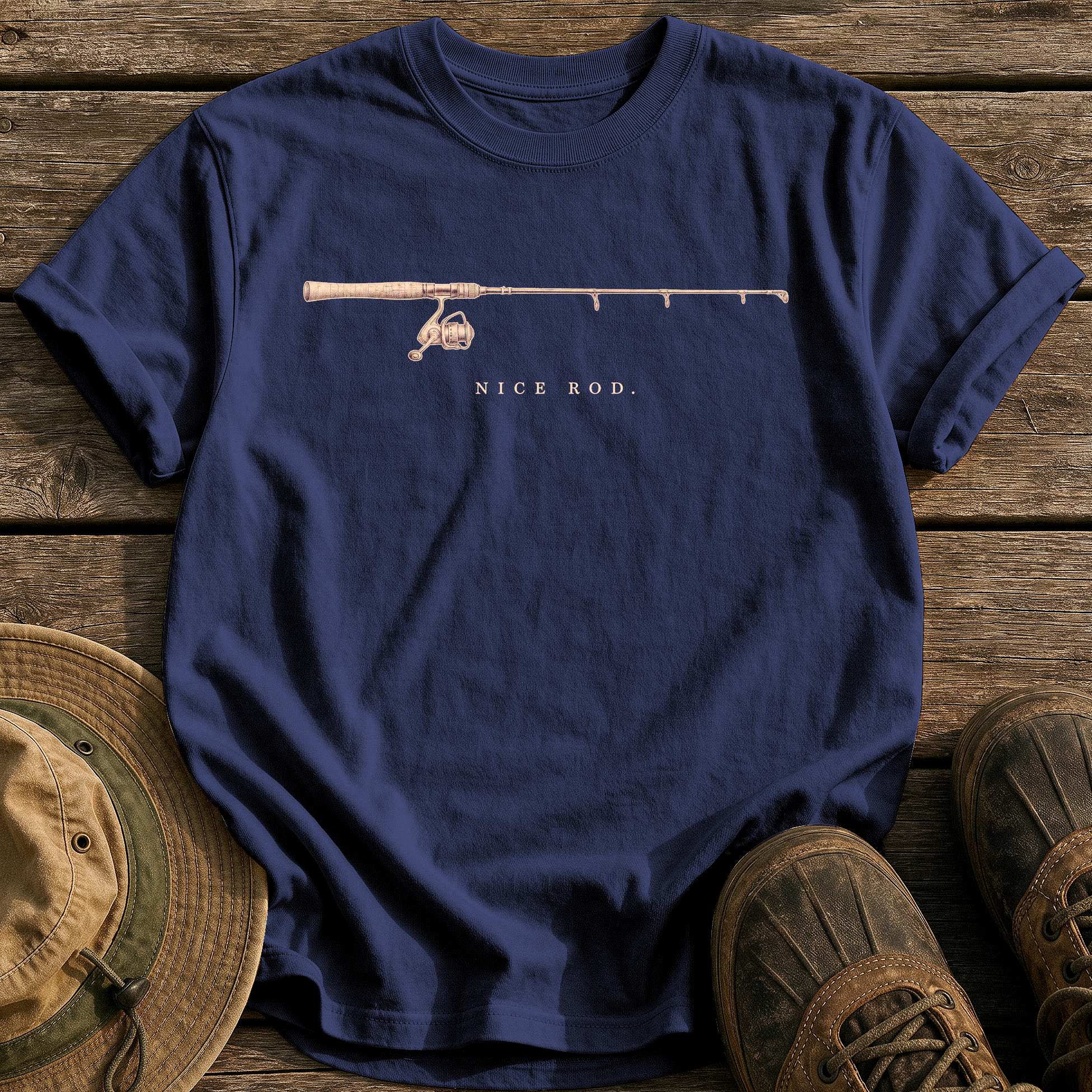 Nice Rod tee - True Navy - front