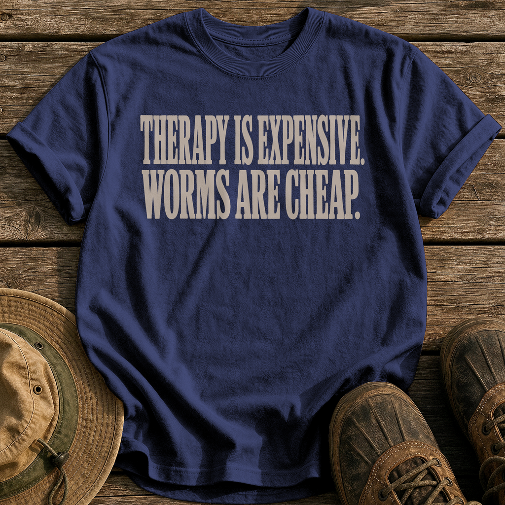 Worms Cheaper Than Therapy tee - True Navy - front