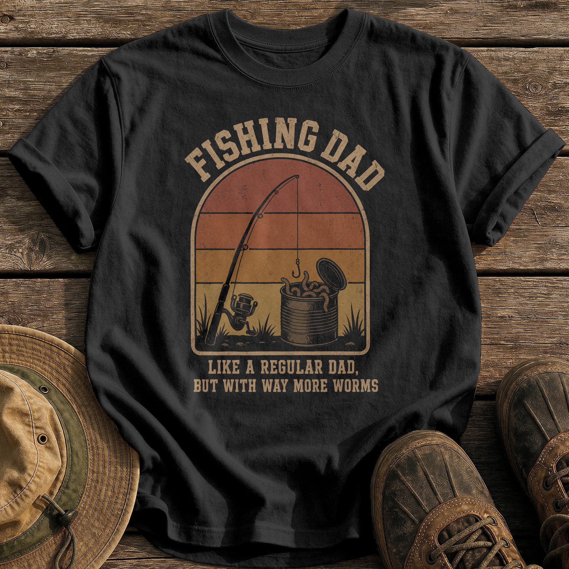 Fishing Dad tee - Black - front