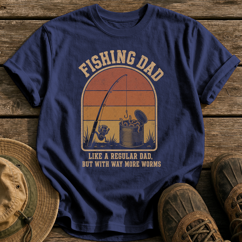 Fishing Dad tee - True Navy - front