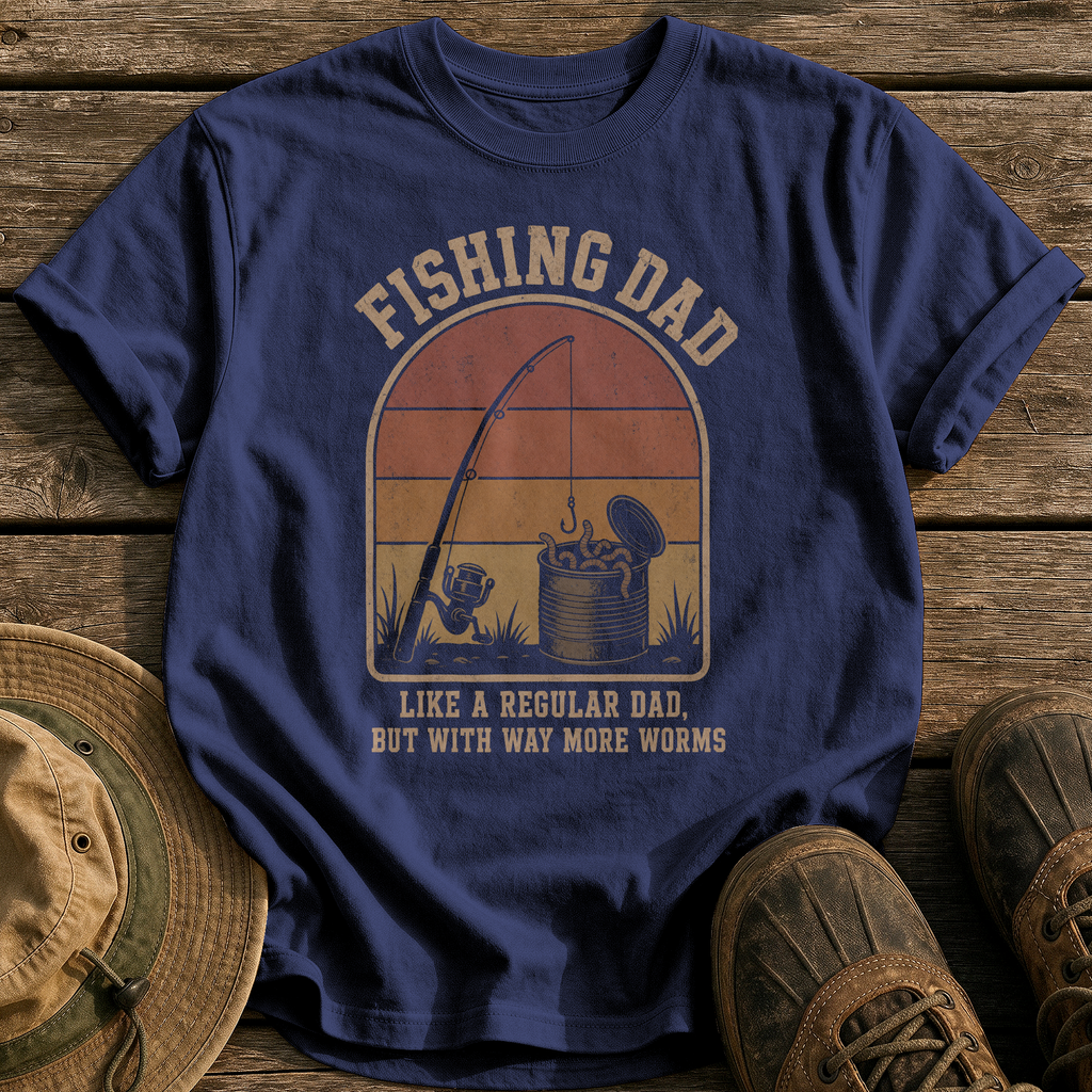 Fishing Dad tee - True Navy - front