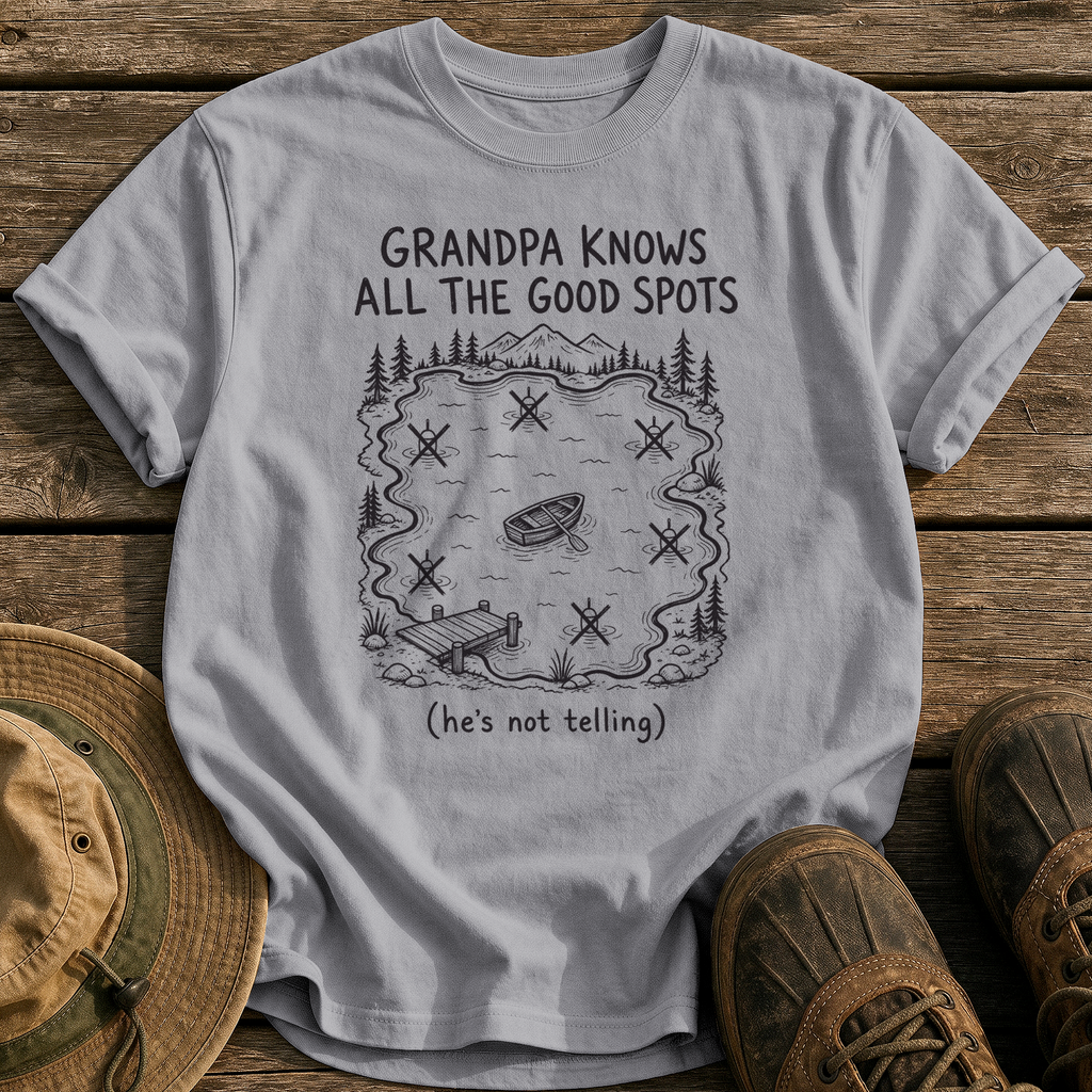Grandpa Knows All the Spots tee - Grey - front