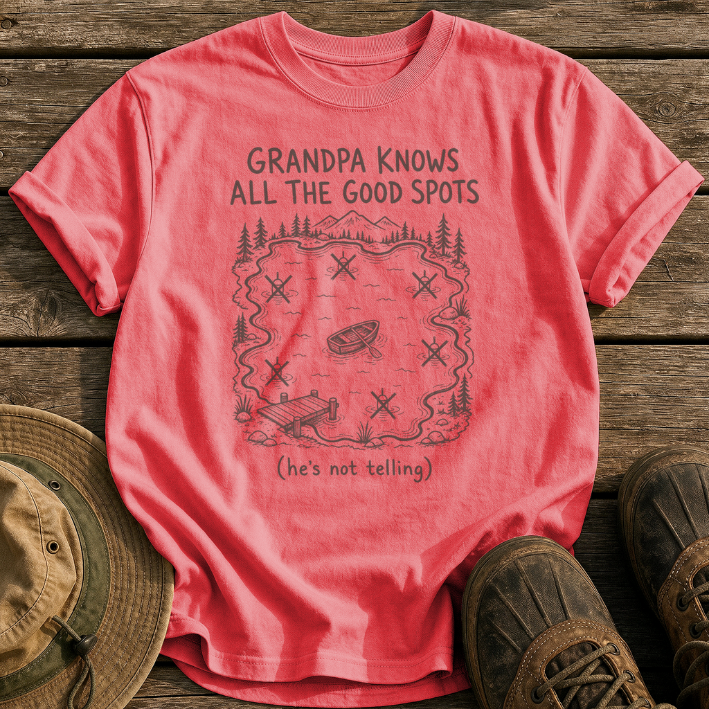Grandpa Knows All the Spots tee - Watermelon - front