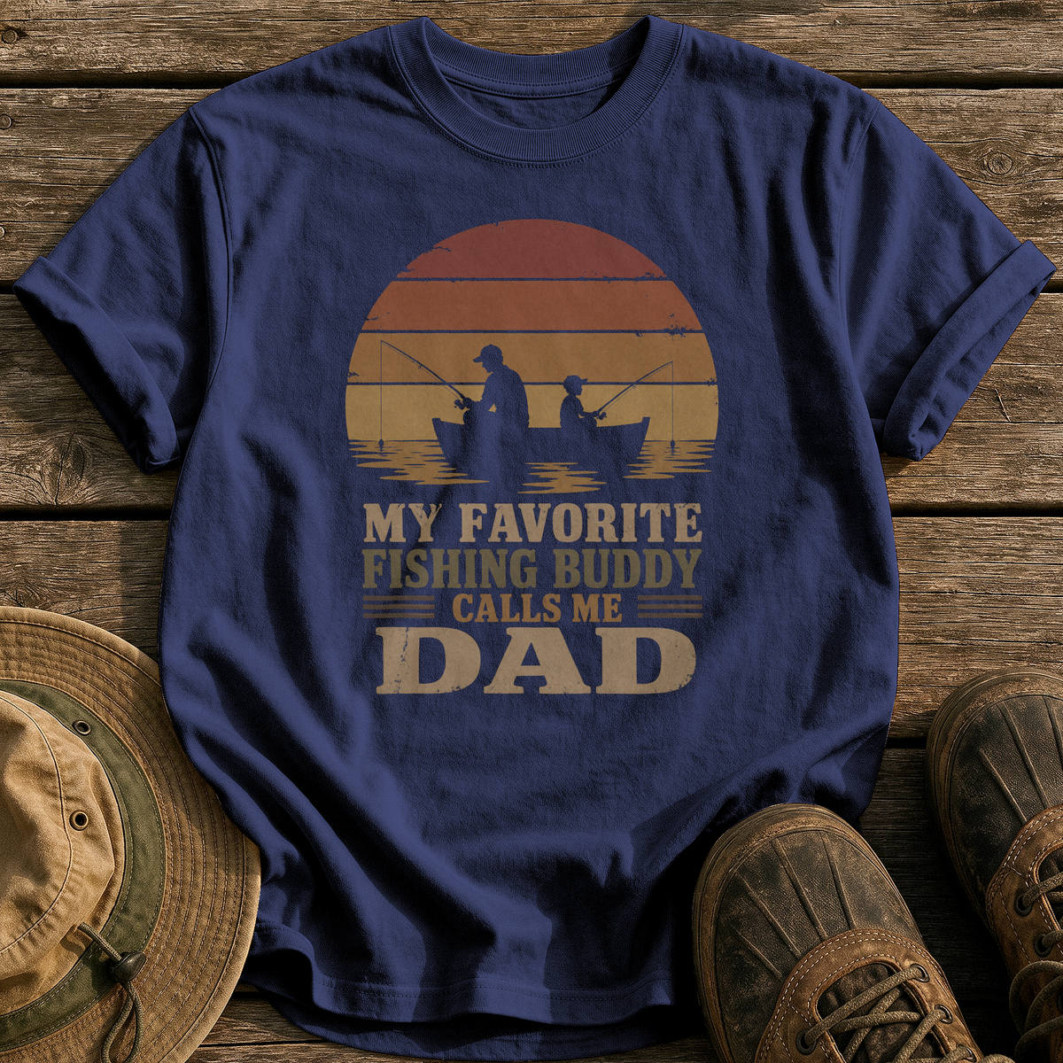 My Favorite Fishing Buddy tee - True Navy - front
