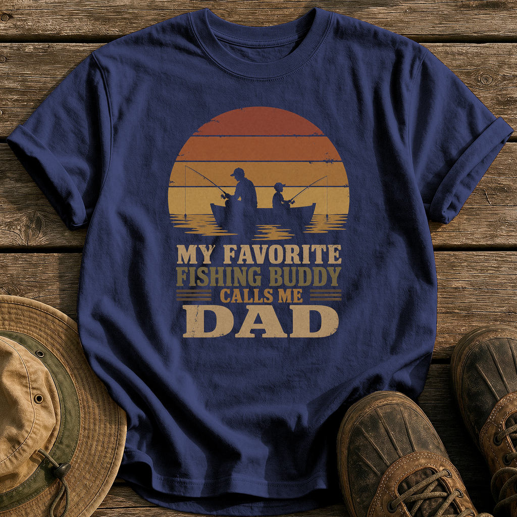 My Favorite Fishing Buddy tee - True Navy - front