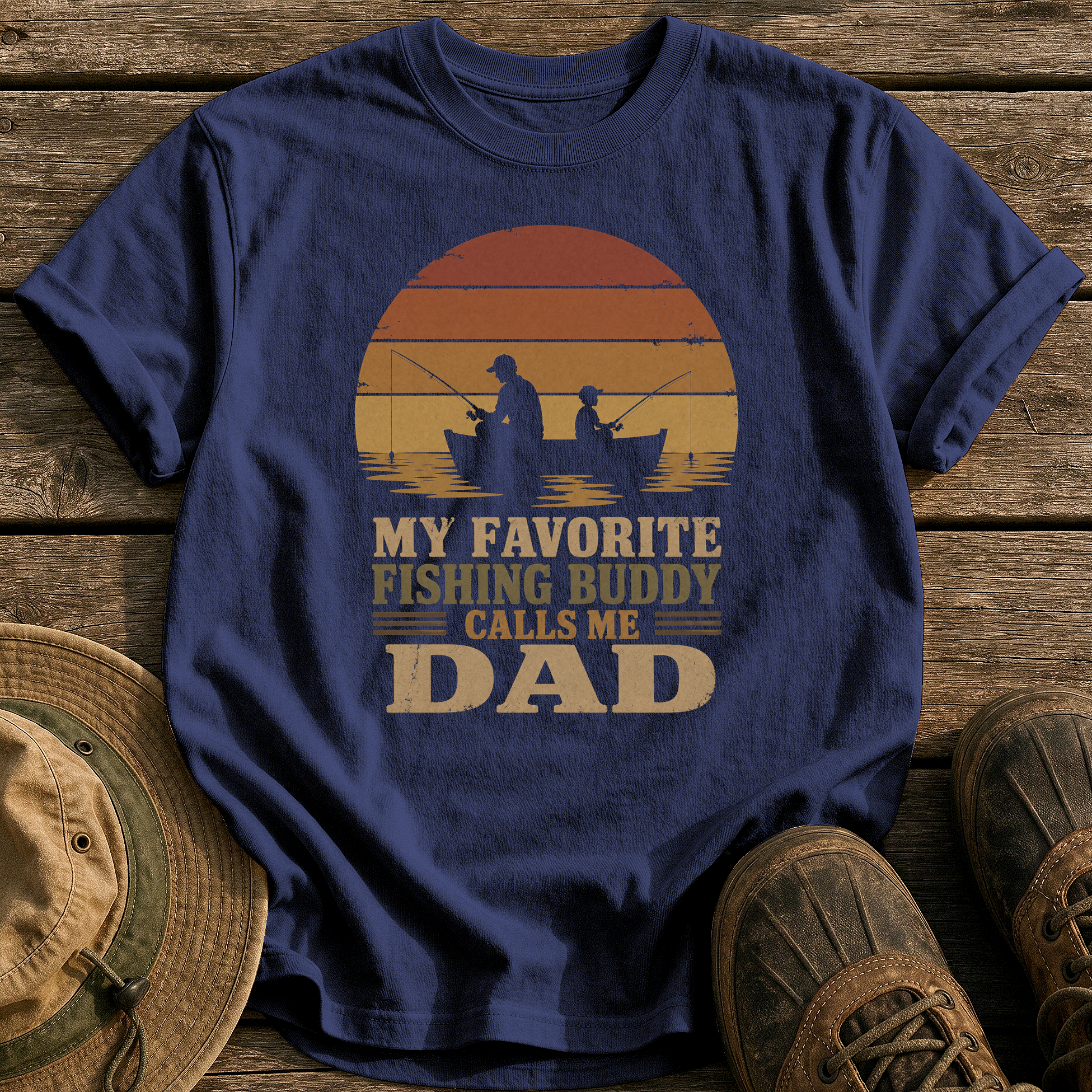 My Favorite Fishing Buddy tee - True Navy - front