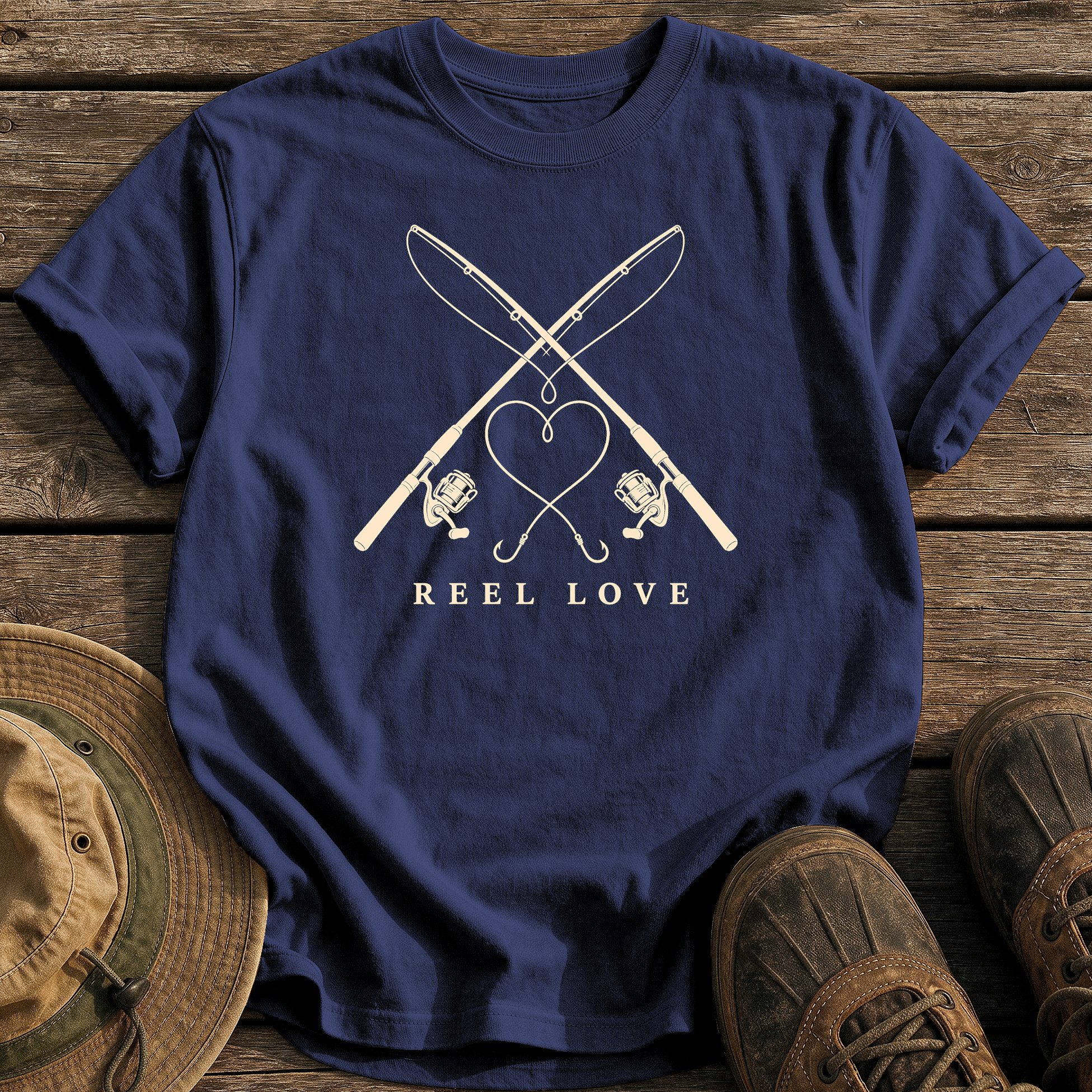 Reel Love tee - True Navy - front