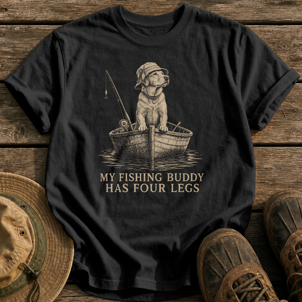 My Four Legged Fishing Buddy tee - Black - front