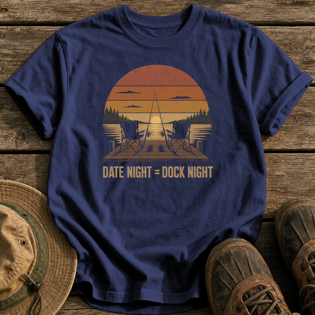 Date Night = Dock Night tee - True Navy - front