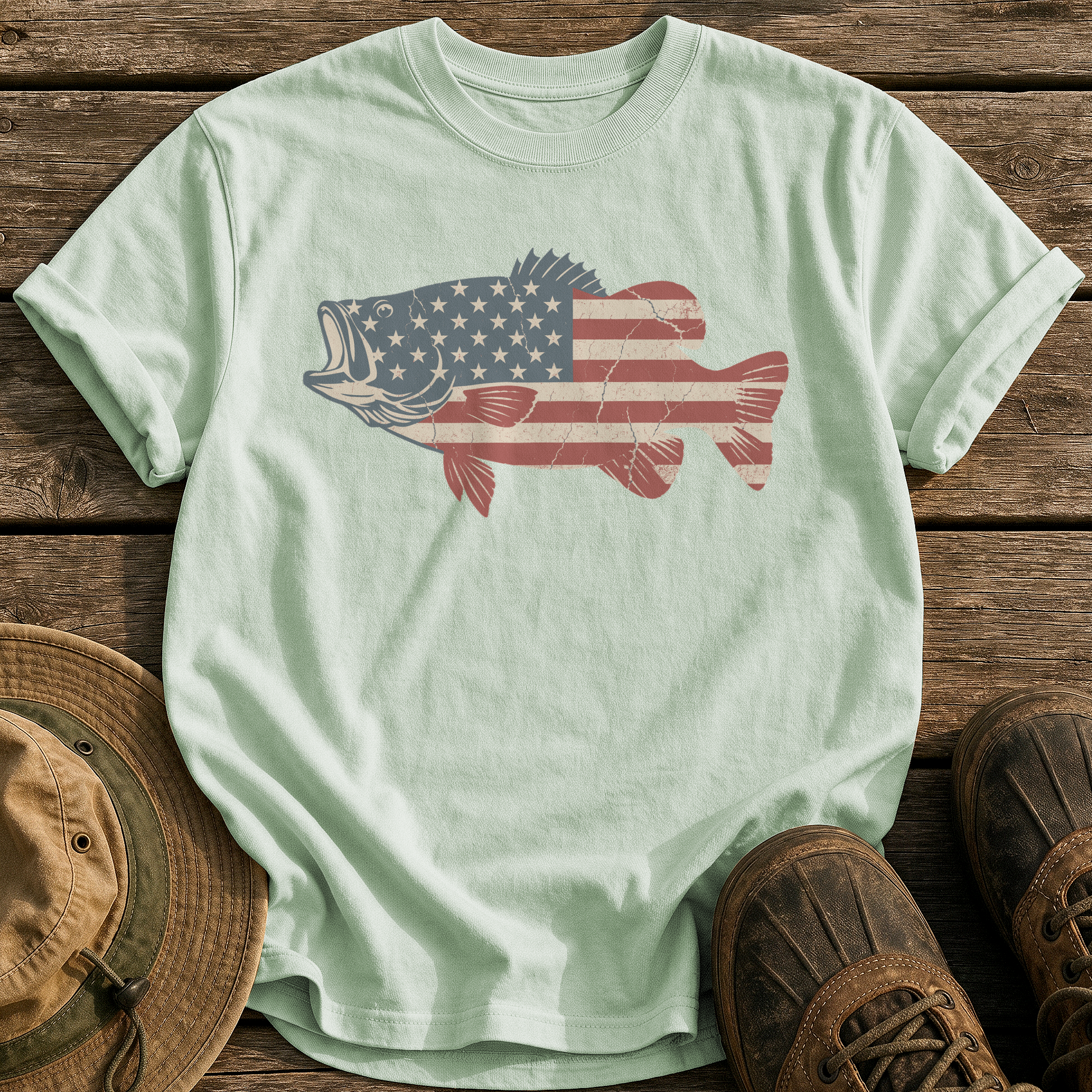 American Flag Bass tee - Bay - front