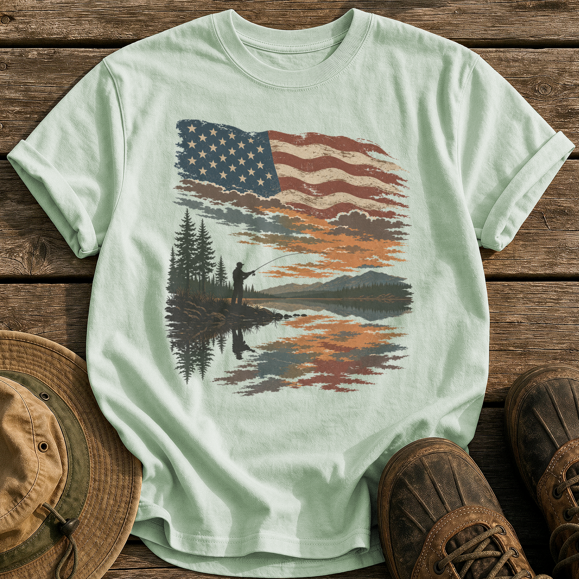 Flag Sky Still Water tee - Bay - front
