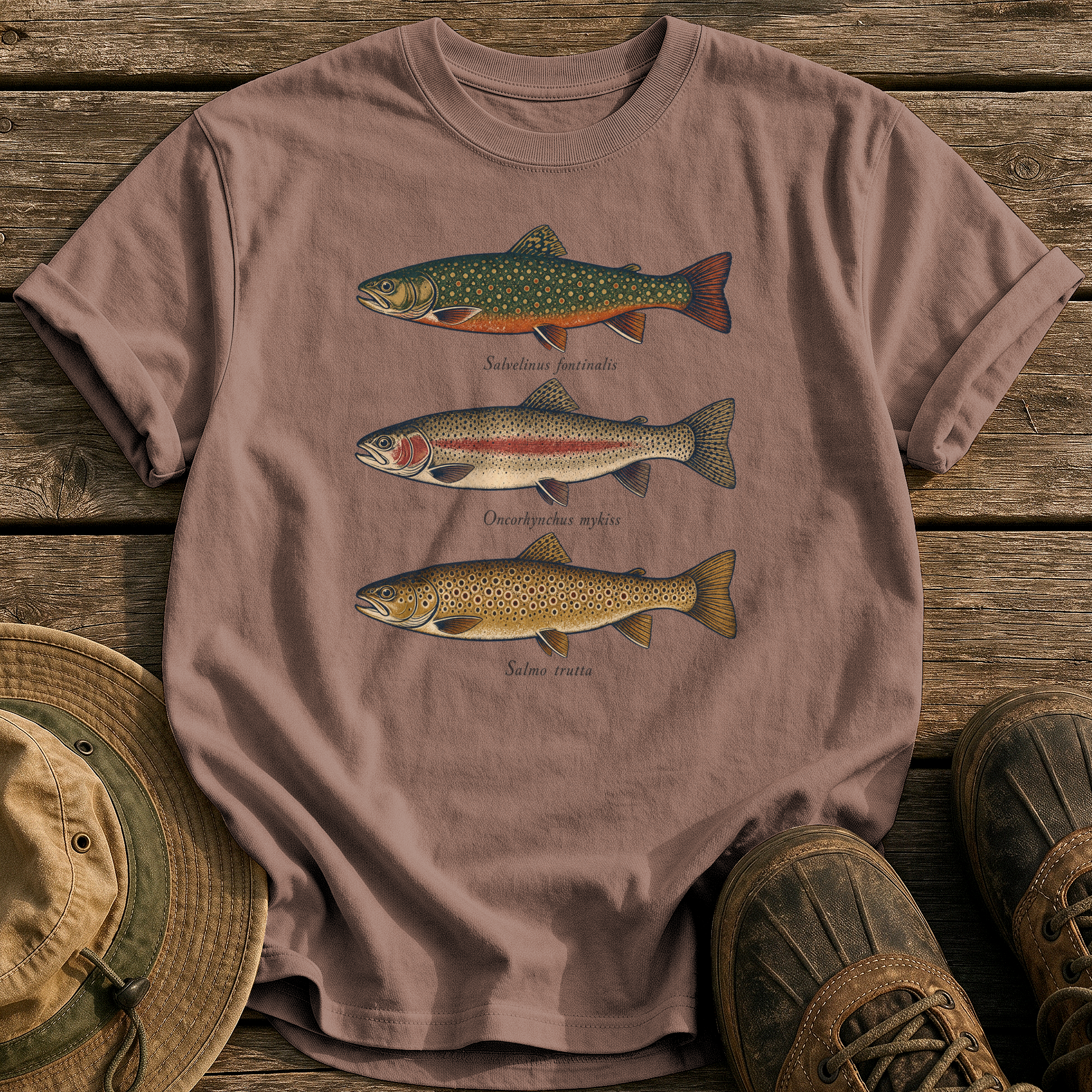 Trout Field Guide tee - Espresso - front