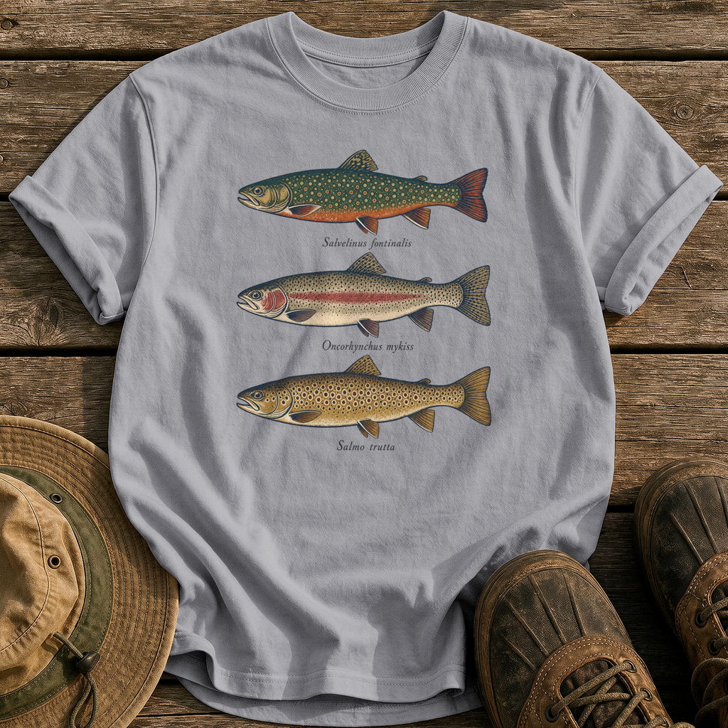 Trout Field Guide tee - Grey - front