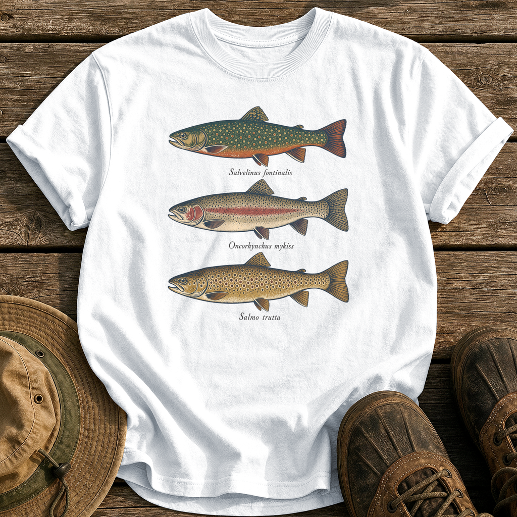 Trout Field Guide tee - White - front