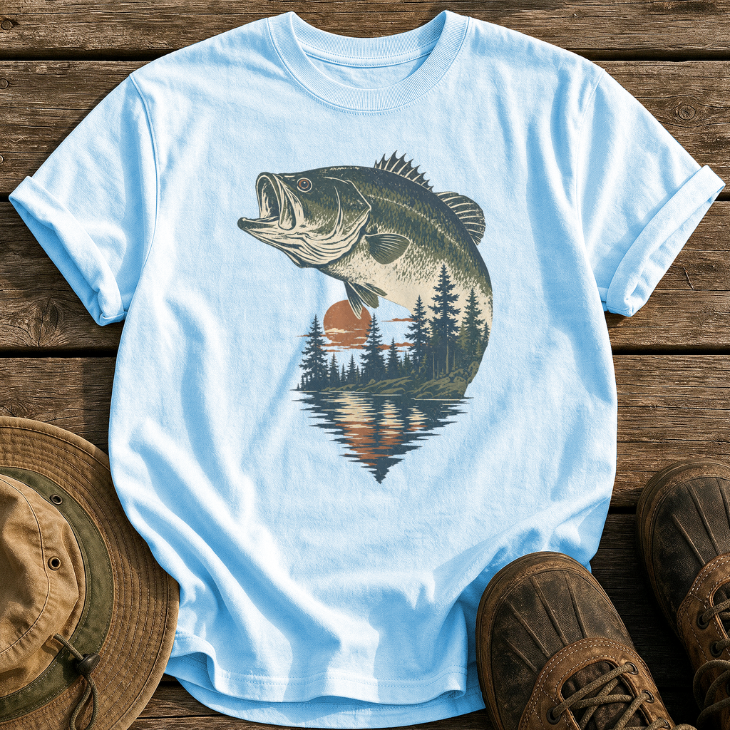 Bass & Pines At Dusk tee - Chambray - front