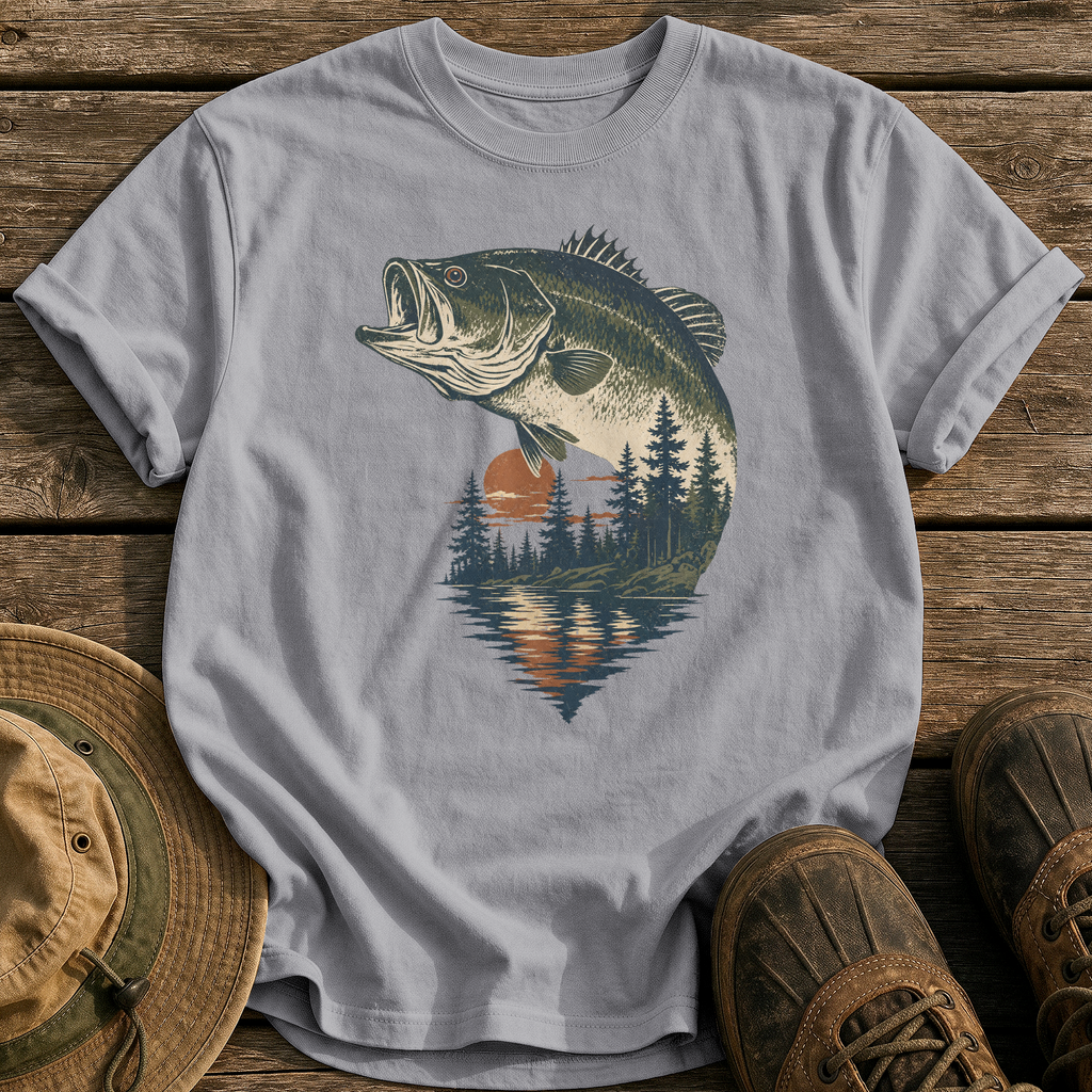 Bass & Pines At Dusk tee - Grey - front