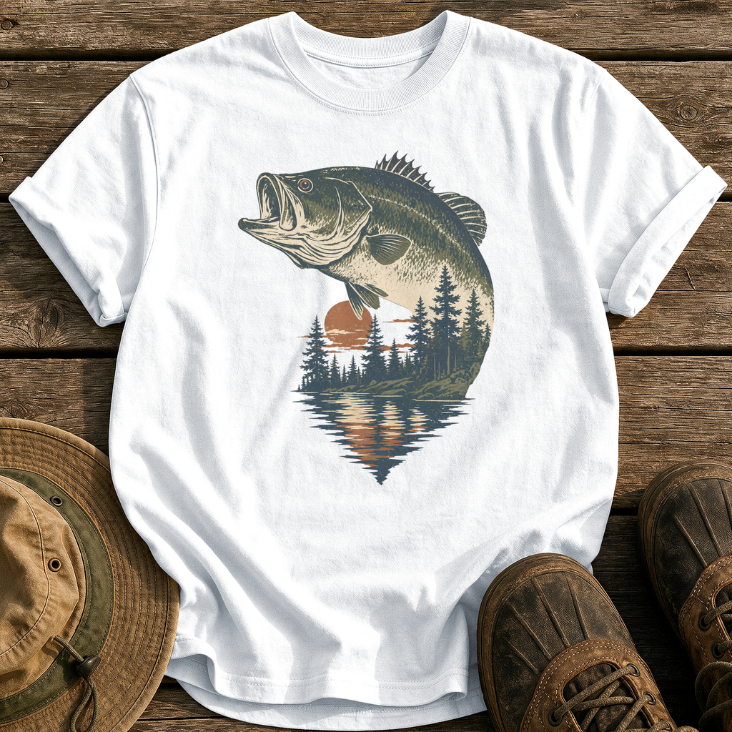 Bass & Pines At Dusk tee - White - front
