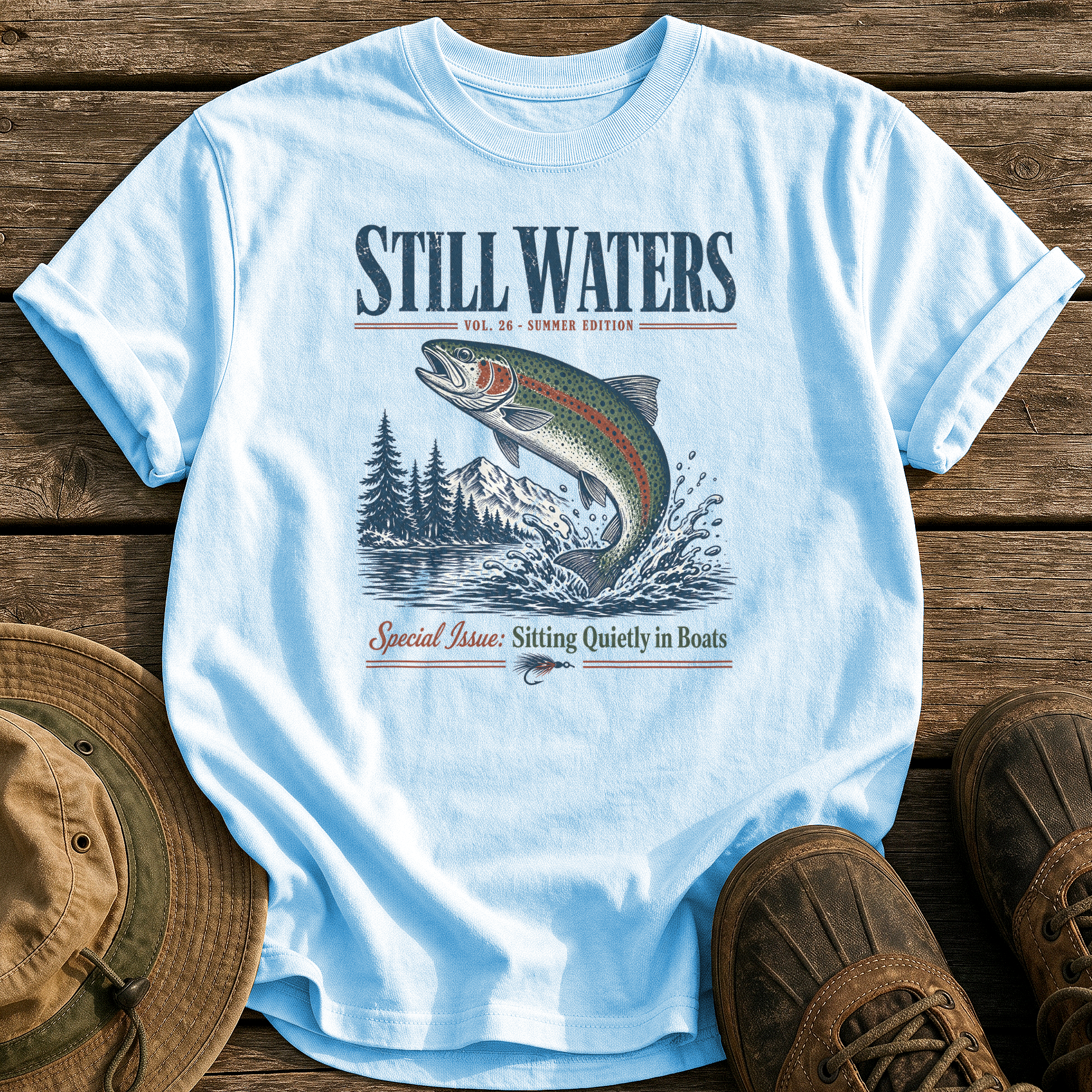 Still Waters Summer Edition tee - Chambray - front