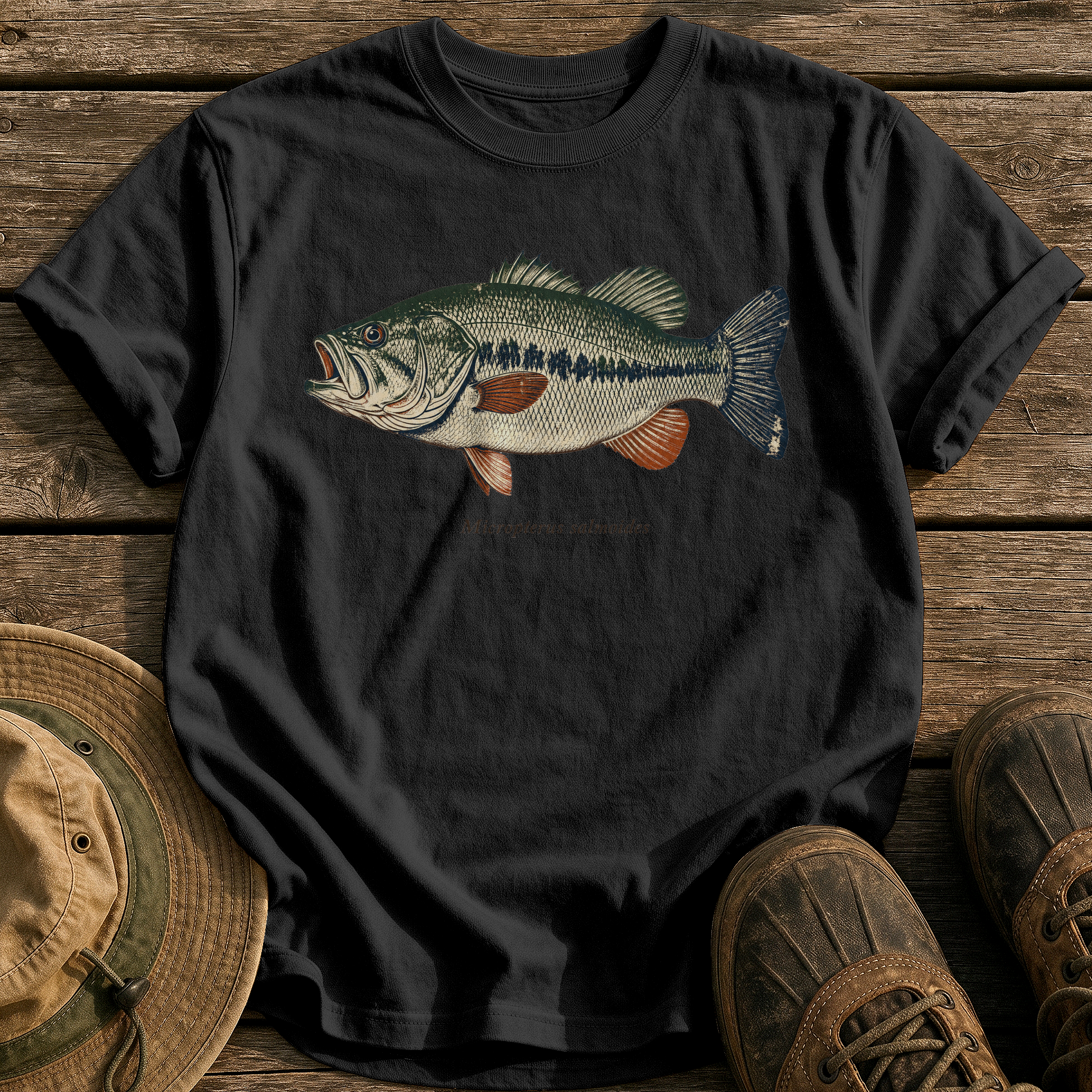Micropterus Salmoides Largemouth tee - Black - front