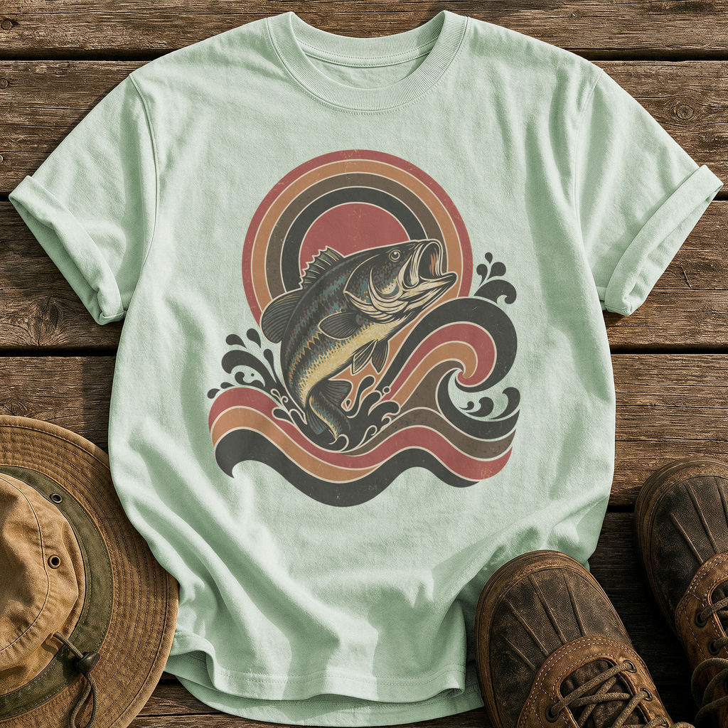 Retro Wave Bass tee - Bay - front
