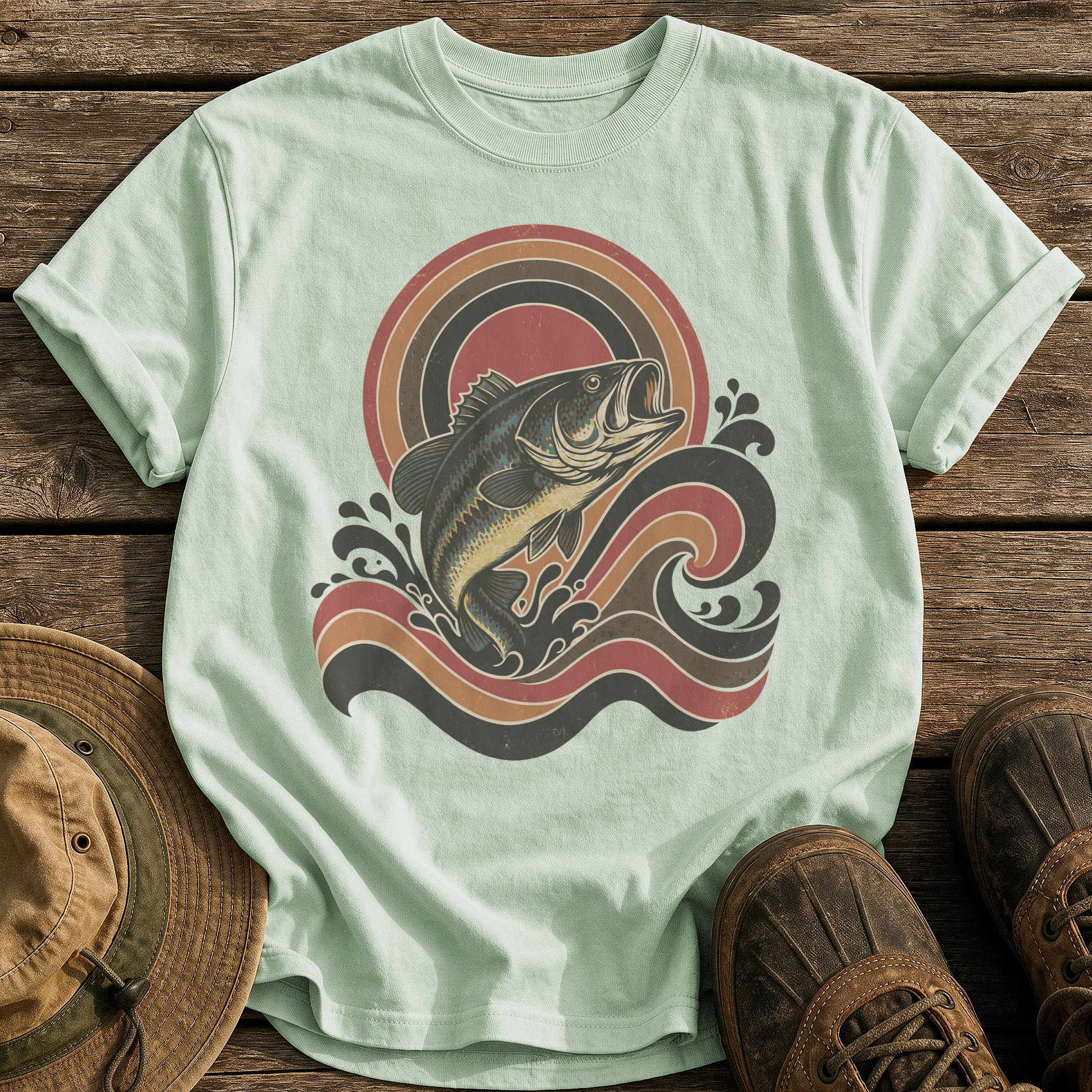 Retro Wave Bass tee - Bay - front
