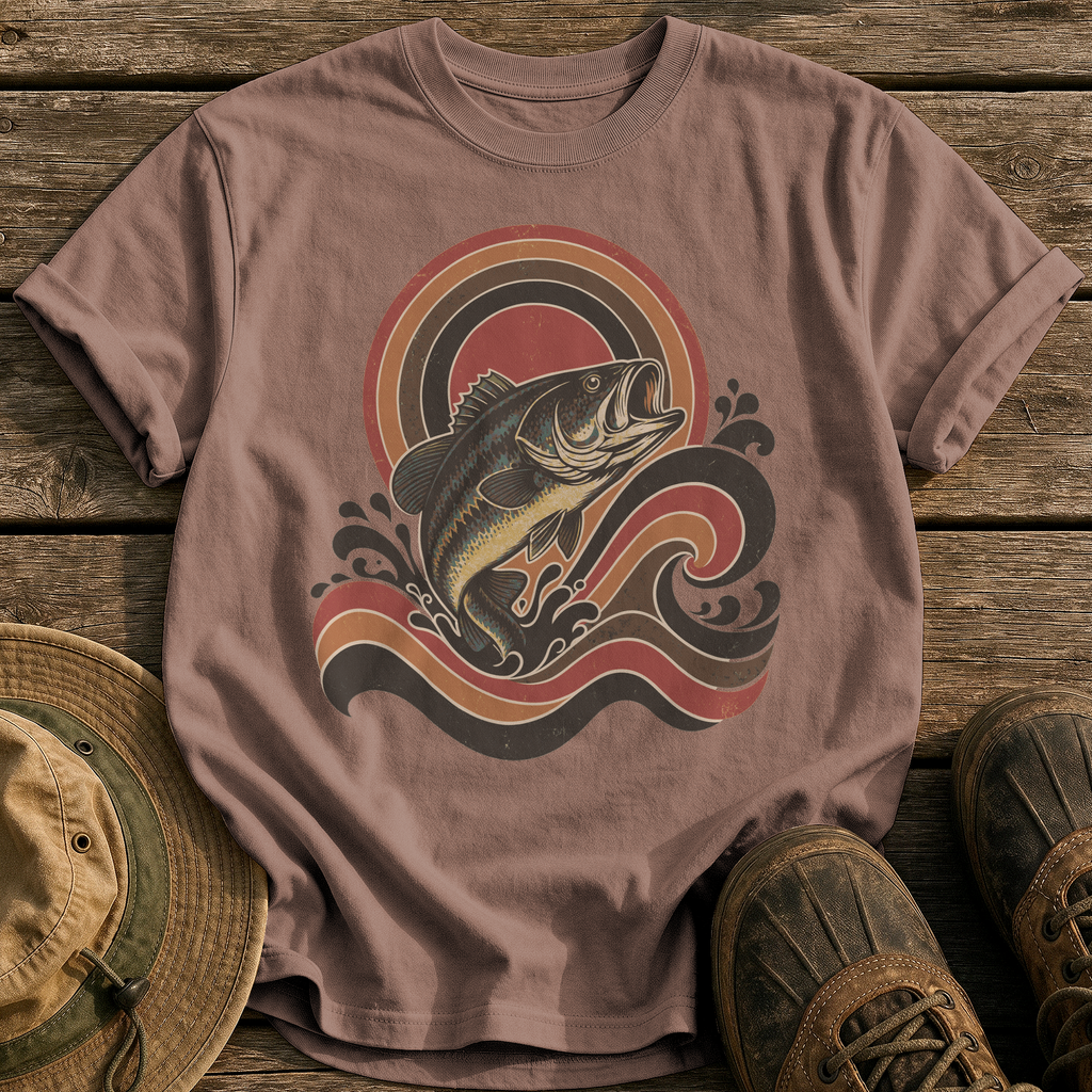 Retro Wave Bass tee - Espresso - front