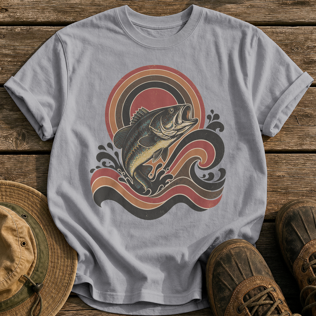 Retro Wave Bass tee - Grey - front