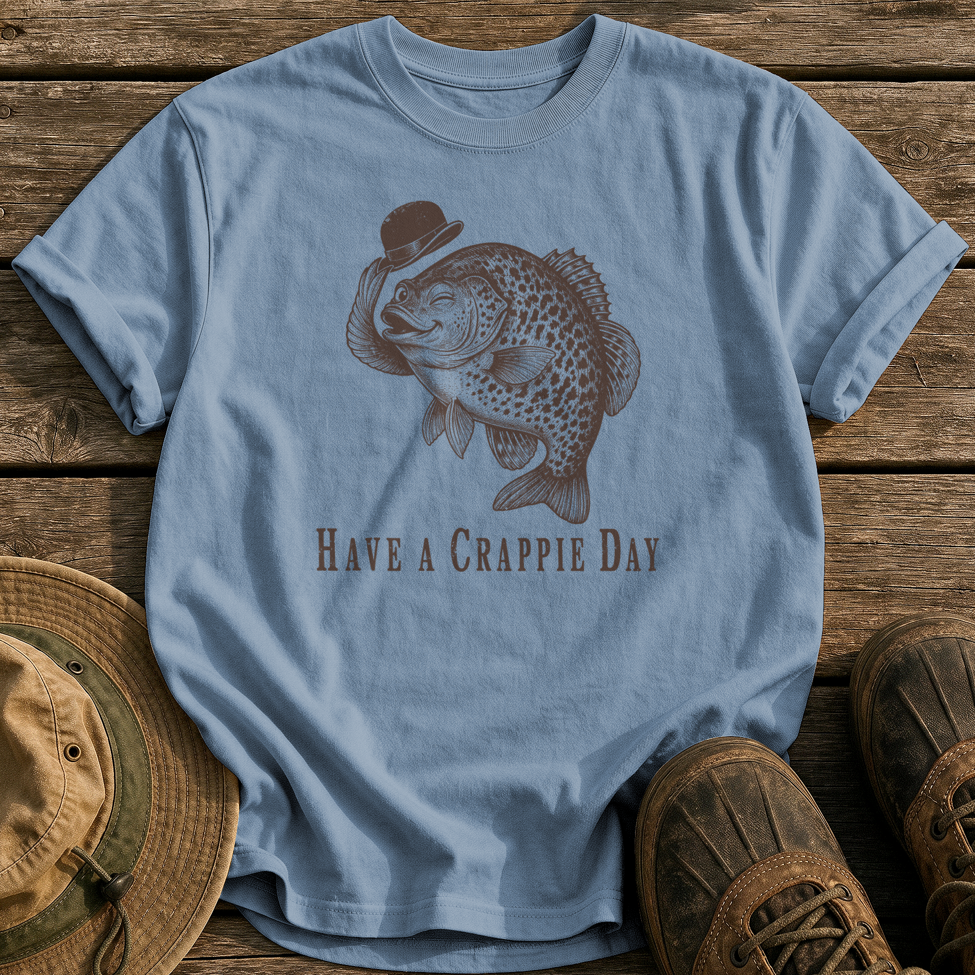 Have a Crappie Day tee - Blue Jean - front
