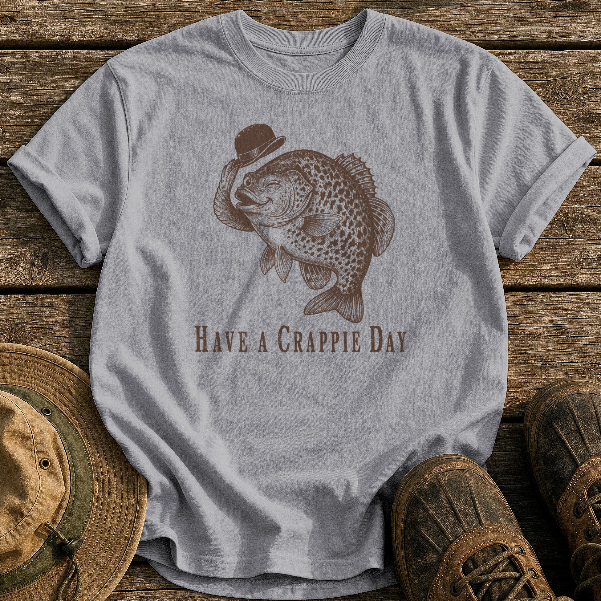 Have a Crappie Day tee - Grey - front