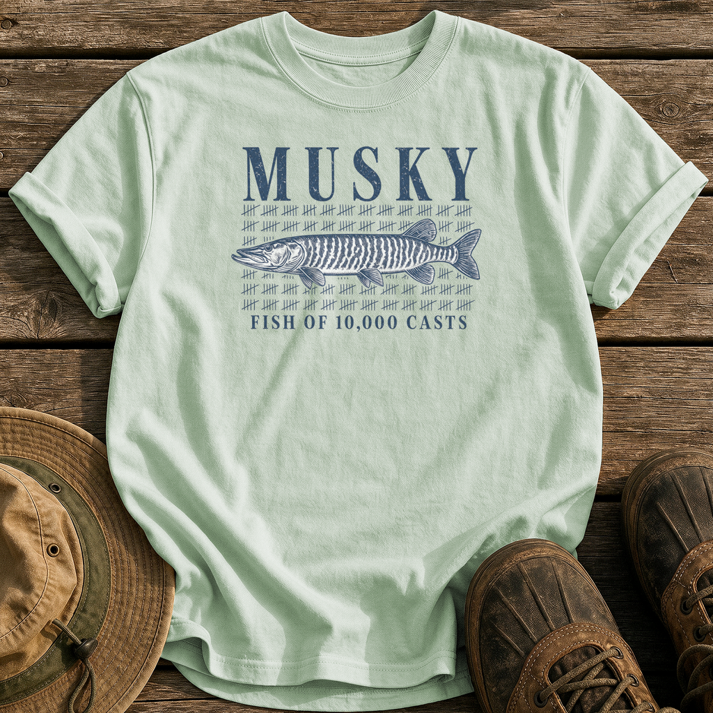 Musky: 10,000 Casts tee - Bay - front