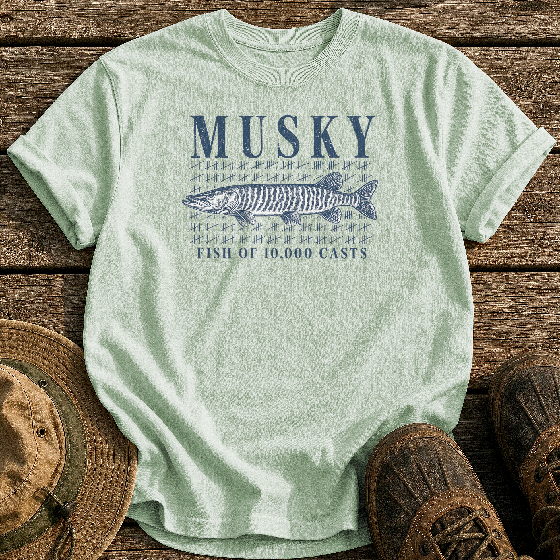 Musky: 10,000 Casts tee - Bay - front