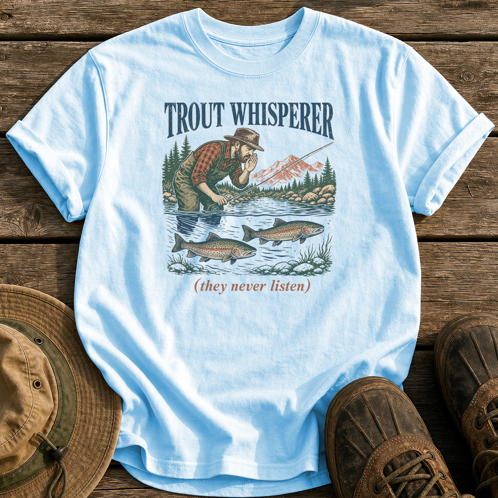 Trout Whisperer tee - Chambray - front