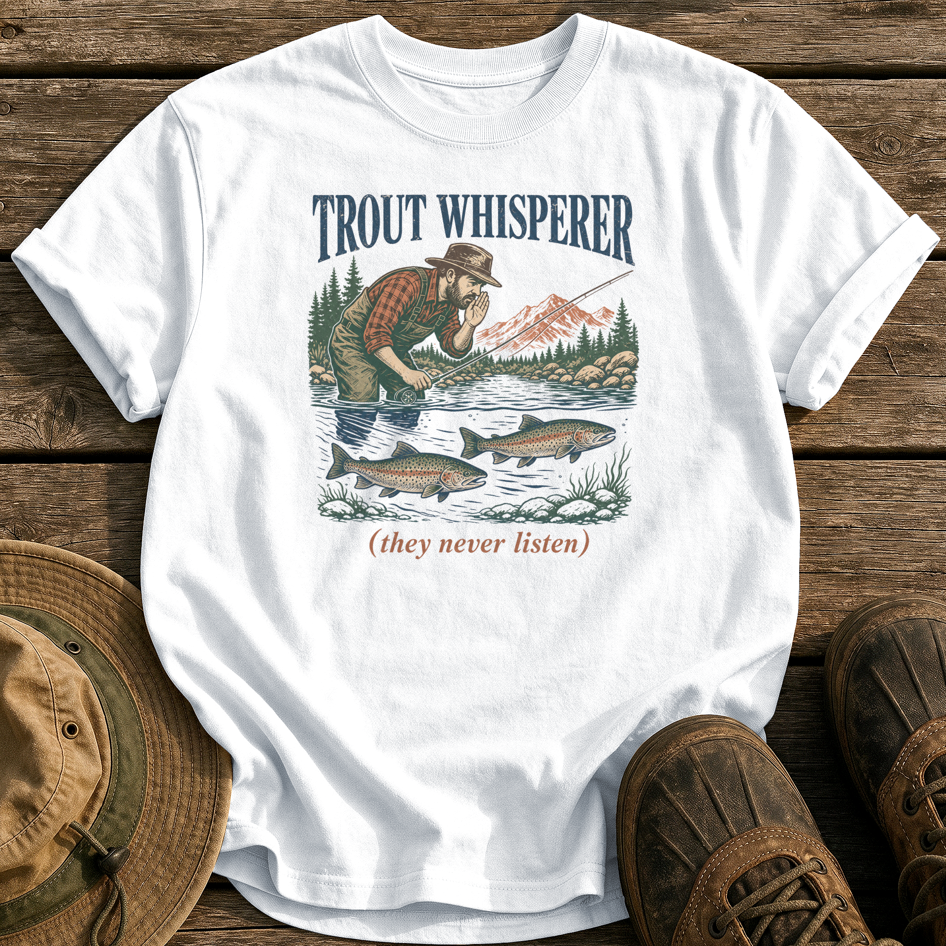 Trout Whisperer tee - White - front