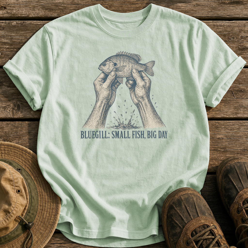 Bluegill: Small Fish, Big Day tee - Bay - front
