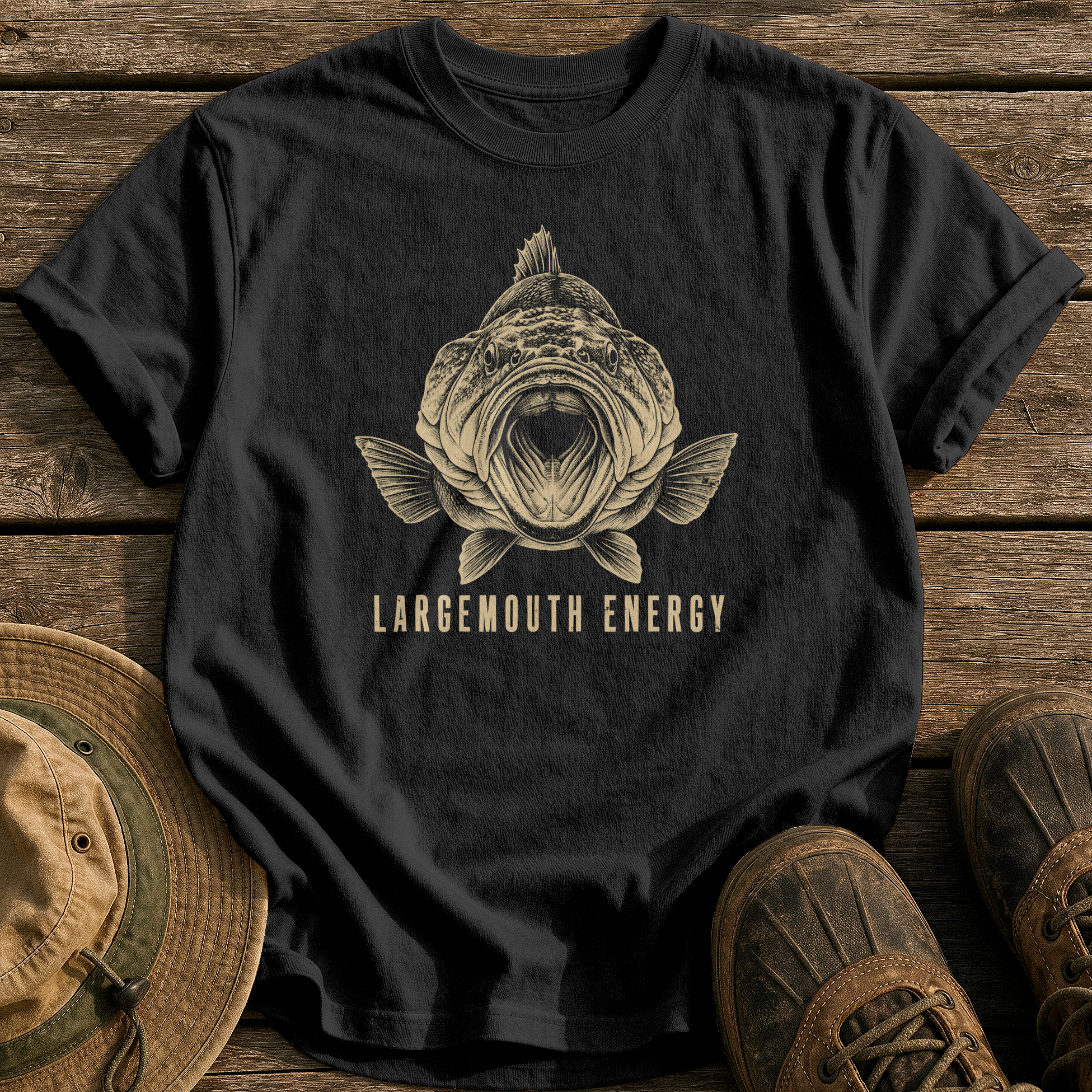 Largemouth Energy tee - Black - front