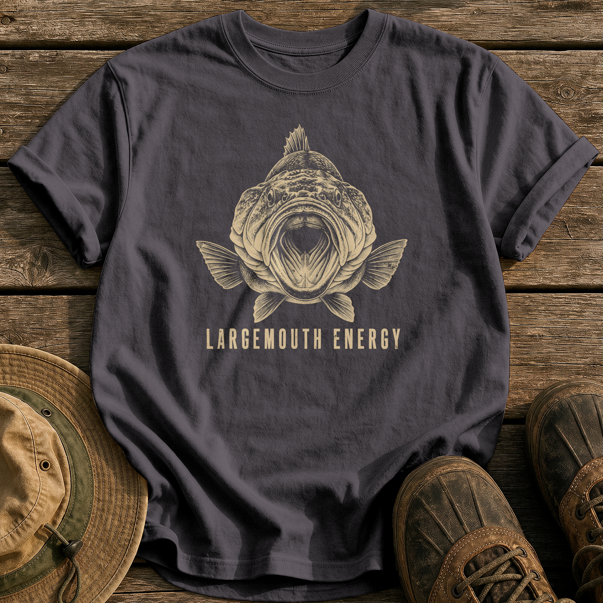 Largemouth Energy tee - Graphite - front